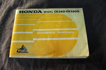 Honda CB360 G 1973 motorcycle owner's manual CB 360 twin beschikbaar voor biedingen