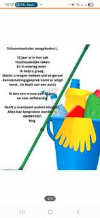 Aangeboden schoonmaakster