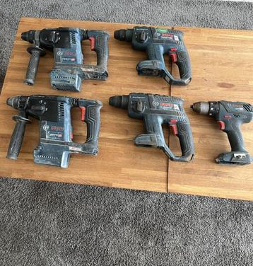 5x Bosch professional boorhamers , schroefmachine ,  beschikbaar voor biedingen