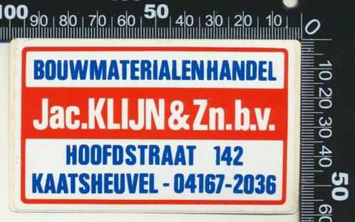 Sticker: Jac Klijn Bouwmaterialen - Kaatsheuvel, Verzamelen, Stickers, Zo goed als nieuw, Bedrijf of Vereniging, Ophalen of Verzenden