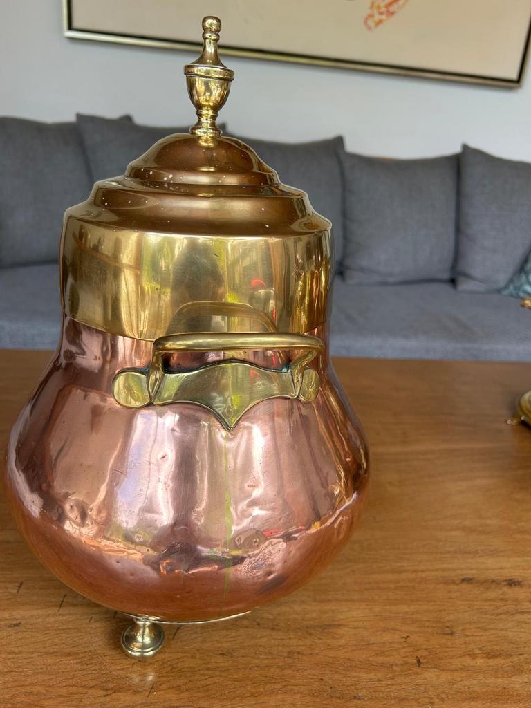 Antieke Hollandse doofpot, 19e eeuw, zwaluwstaart, Ophalen of Verzenden, Koper