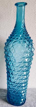 Elegante glazen Empoli vaas / fles blauw, Antiek en Kunst, Ophalen of Verzenden
