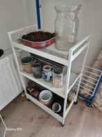 Witte metalen trolley met 3 niveaus. IKEA, Ophalen, Zo goed als nieuw