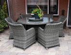 Dining set, Wicker Natural grey, 6 personen, ronde tafel, Gebruikt, 6 zitplaatsen, Ophalen of Verzenden, Wicker