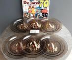 6 Vintage Arcoroc tarwe haver Diner borden rookglas, Ophalen of Verzenden, Bord(en), Overige stijlen, Glas