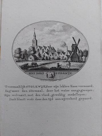 34 / Stolkwijk Krimpernerwaard Gravure 18e eeuw van Ollefen beschikbaar voor biedingen