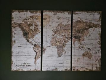 Drieluik Wereldkaart - Zo Goed Als Nieuw! beschikbaar voor biedingen