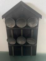 Oude tinnen lepels in rekje, Antiek en Kunst, Ophalen of Verzenden