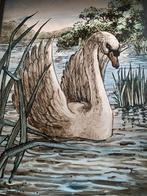 Raamhanger met Zwaan, Antiek en Kunst, Kunst | Tekeningen en Foto's, Ophalen of Verzenden