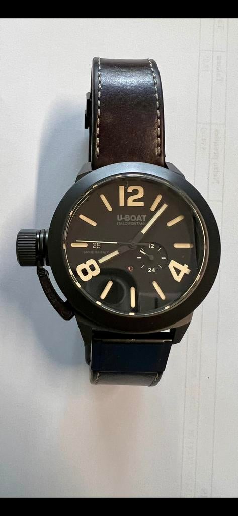 U-Boat Classico 8107 Keramisch Zwart Horloge 48mm, Sieraden, Tassen en Uiterlijk, Horloges | Heren, Zo goed als nieuw, Polshorloge