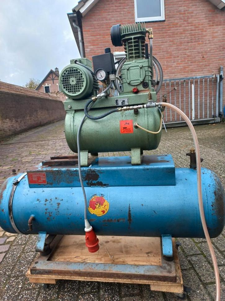 Creemers Compressor 1987 - 10 Bar - 20L + 130L Tank ook los, Doe-het-zelf en Verbouw, Compressors, Gebruikt, 6 tot 10 bar, 100 liter of meer