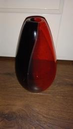 Murano vaas rood/zwart, 50 tot 75 cm, Ophalen of Verzenden, Rood, Glas
