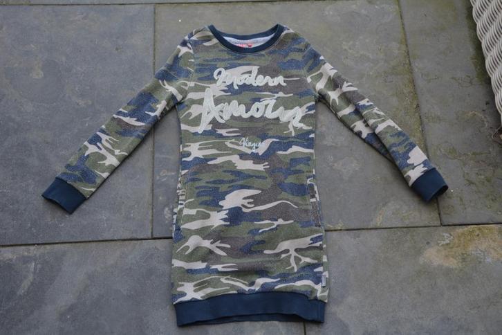 Groene Vingino Jurk maat 8 = maat 128 ZO GOED ALS NIEUW!, Kinderen en Baby's, Kinderkleding | Maat 128, Zo goed als nieuw, Meisje