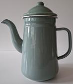 Koffiepot, emaille, groengrijs/wit, 1,3 L, Antiek en Kunst, Antiek | Emaille, Ophalen of Verzenden