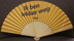 Inklapbare waaier geel met wit en tekst ik ben lekker weg en, Verzenden, Nieuw, Trein, Overige typen