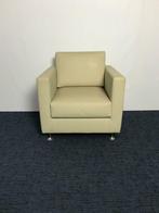 Fauteuil Domingo Italy, crème/wit leder, 75 tot 100 cm, Gebruikt, Leer, 75 tot 100 cm