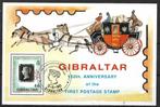 Gibraltar 1990 blok mi.15 PENNY BLACK 150 JAAR/POSTKOETS, Postzegels en Munten, Overige landen, Verzenden, Gestempeld