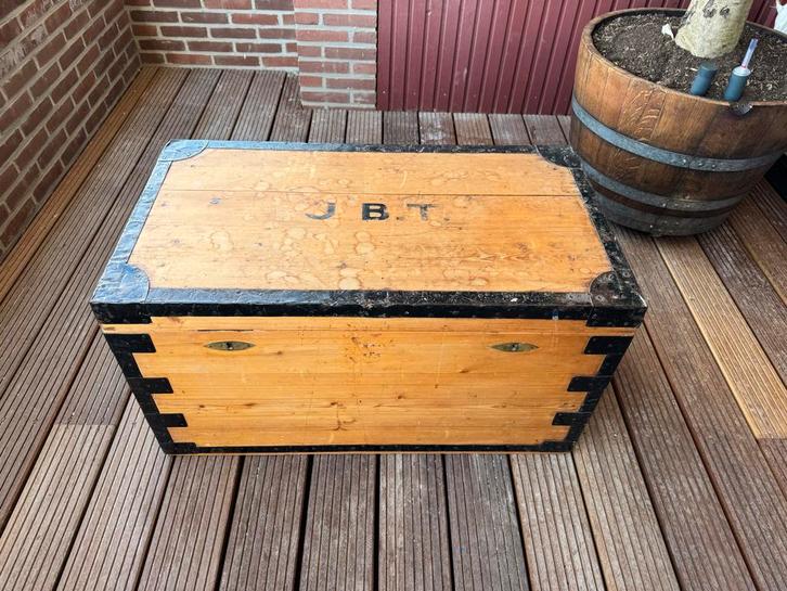 Antieke Scheepskist / Dekenkist - Nederlands-Indië, Huis en Inrichting, Woonaccessoires | Kisten, Gebruikt, 50 tot 75 cm, 75 tot 100 cm