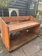 Steigerhouten roltafel 150x102x65 cm, Tuin en Terras, Ophalen, Gebruikt
