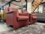 (1)Leolux Paian fauteuil rood leer Design stoel Stoelen Poef, Gebruikt, Leer, Ophalen of Verzenden, 75 tot 100 cm