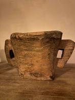 Oud houten potje met handvaten, Antiek en Kunst, Ophalen of Verzenden