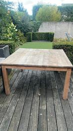 Vierkante teakhouten eettafel 1.40m x 1.40m, Huis en Inrichting, Ophalen, Hout, Zo goed als nieuw, Vijf personen of meer