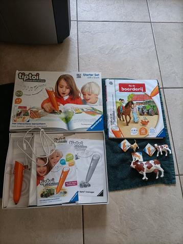 Tiptoi starter set stift + boek + oplader + 3 dieren! beschikbaar voor biedingen