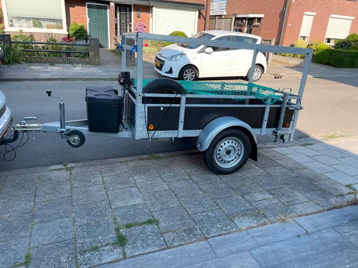 Aanhanger met elektrische lier, Auto diversen, Aanhangers en Bagagewagens, Zo goed als nieuw, Ophalen