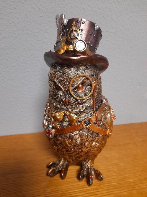 Steampunk uil, Verzamelen, Beelden en Beeldjes, Zo goed als nieuw, Dier, Ophalen of Verzenden