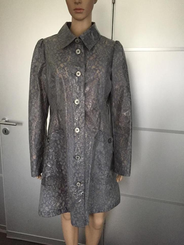 E932 Beaumont maat 40=M luxe regenjas jas tussenjas blauw, Kleding | Dames, Jassen | Zomer, Zo goed als nieuw, Maat 38/40 (M)