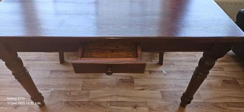 GRATIS eettafel massief hout, Huis en Inrichting, Tafels | Eettafels, Gebruikt, Vier personen, Rechthoekig, Ophalen