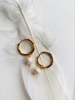 Parel oorbellen, Hangers, Nieuw, Ophalen of Verzenden, Goud