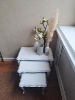 Brocante Queen Ann Nesttafeltjes - Wit, Huis en Inrichting, Tafels | Bijzettafels, Ophalen