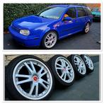 Azev PS 2delige velgen 18inch 5x100 incl zomerbanden, 18 inch, Gebruikt, Banden en Velgen, Ophalen of Verzenden