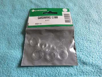 1 EURO OF GRATIS 8 plastic gordijnringen 12 mm doorsn NIEUW beschikbaar voor biedingen