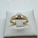 Gouden Ring 14k 585 met Diamant - Maat 18, Sieraden, Tassen en Uiterlijk, Ringen, Ophalen of Verzenden, Zo goed als nieuw, 17 tot 18