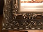 Prachtige grote spiegel met antieke zilveren lijst, 50 tot 100 cm, 100 tot 150 cm, Rechthoekig, Ophalen of Verzenden