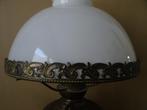 Antieke olielamp petroleumlamp opaalglas 57cm Art Nouveau, Ophalen of Verzenden
