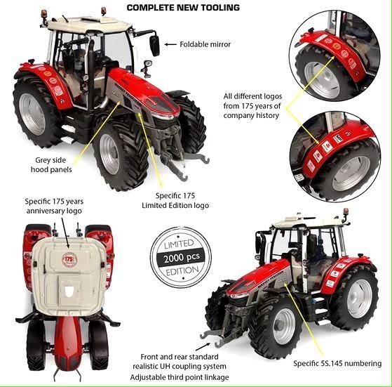 Massey Ferguson 5S 145 175th Anniversary, Hobby en Vrije tijd, Modelauto's | 1:32, Nieuw, Tractor of Landbouw, Universal Hobbies