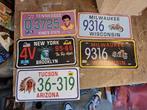 Oude kartonnen/ papieren USA nummerbord Elvis Harley NY, Verzamelen, Ophalen of Verzenden, Gebruikt