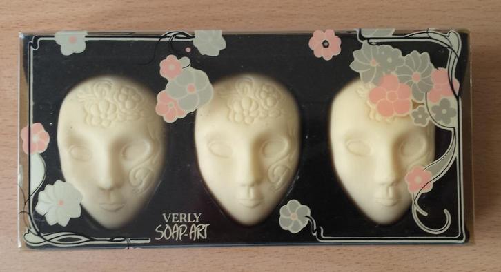 3 x Zeep Gezichtjes - Verly Soap Art - 3 x 23 gram - zgan, Sieraden, Tassen en Uiterlijk, Uiterlijk | Lichaamsverzorging, Zo goed als nieuw