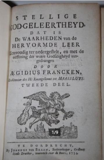 Aeg. Francken - Stellige God-geleertheyd, tweede deel (1734) beschikbaar voor biedingen