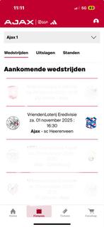 Ajax - Heerenveen / vak 120 / rij 6, Twee personen, November