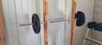 Halterstang met gietijzeren halterschijven 20 kg, Sport en Fitness, Fitnessmaterialen, Ophalen, Gebruikt, Halterschijven