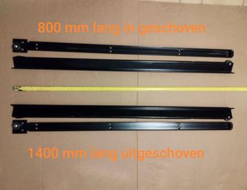 Zware lade rails, complete set 80 cm, zwart beschikbaar voor biedingen