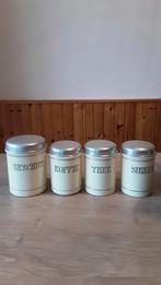 EMAILLE BEIGE BUSSENSET MET GOUDEN BIES VAN BK., Ophalen of Verzenden