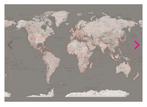 Wereldkaart vliesbehang wallpaper globe, ongebruikt in koker, Huis en Inrichting, Ophalen of Verzenden, 75 m² of meer