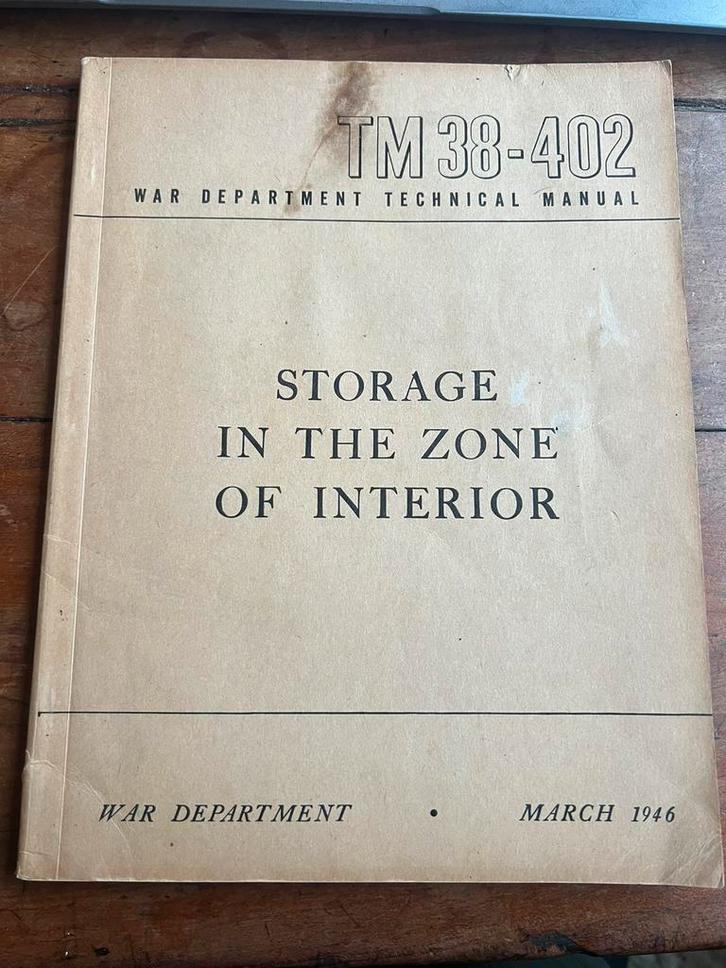 WO2 Amerikaans voorschrift opslag voertuig hijskraan ration, Verzamelen, Militaria | Tweede Wereldoorlog, Boek of Tijdschrift