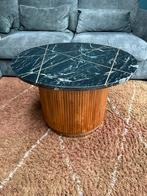 Elegante ronde salontafel met marmeren blad, Huis en Inrichting, Tafels | Salontafels, Ophalen, Gebruikt, 50 tot 100 cm, Rond