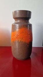 West Germany Vaas vintage retro fat lava Bruin oranje, Ophalen of Verzenden